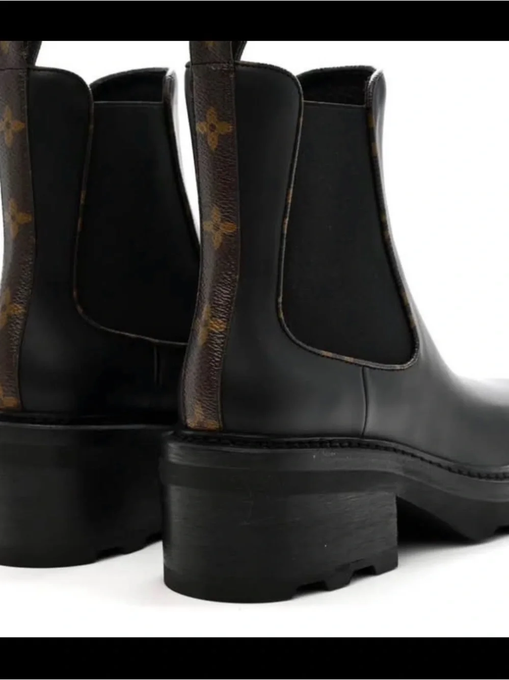 LOUIS VUITTON Calfskin Monogram Beaubourg Ankle Boots size 37.5